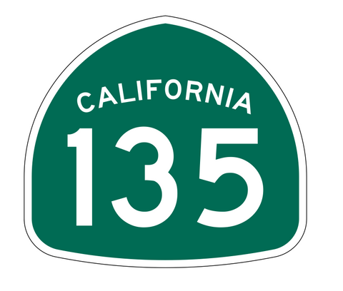 California State Route 135 Sticker Decal R1208 Highway Sign - Winter Park Products