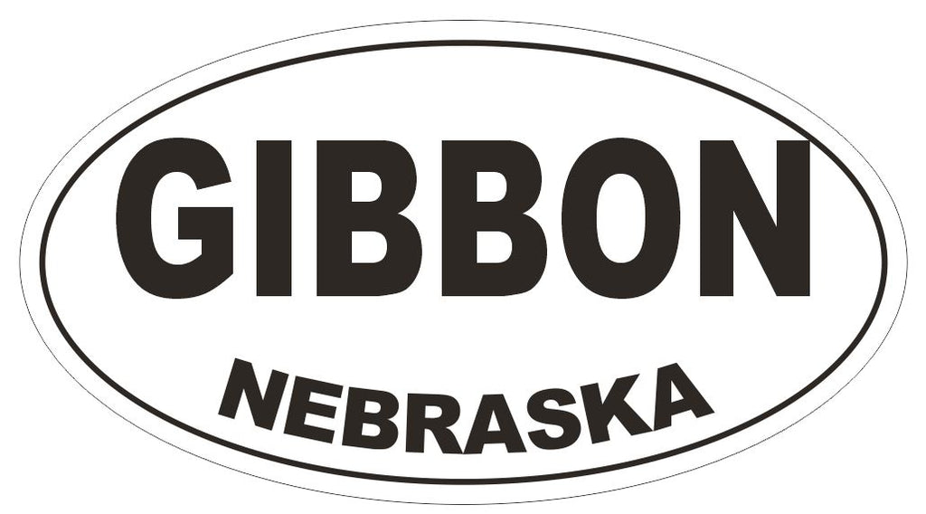 Gibbon Nebraska Oval Bumper Sticker or Helmet Sticker D5039 Oval