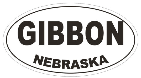Gibbon Nebraska Oval Bumper Sticker or Helmet Sticker D5039 Oval
