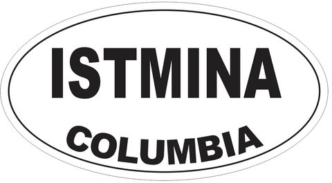 Istmina Columbia Oval Bumper Sticker or Helmet Sticker D4440