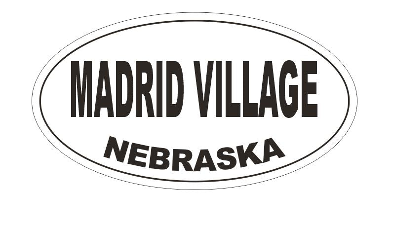 Madrid Village Bumper Sticker or Helmet Sticker D5297 Oval