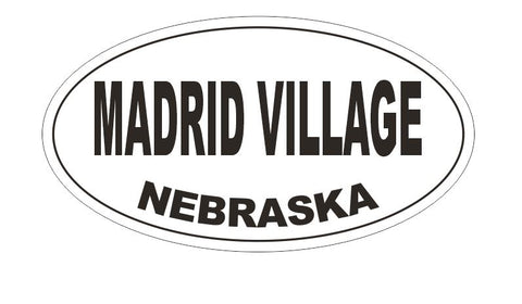 Madrid Village Bumper Sticker or Helmet Sticker D5297 Oval