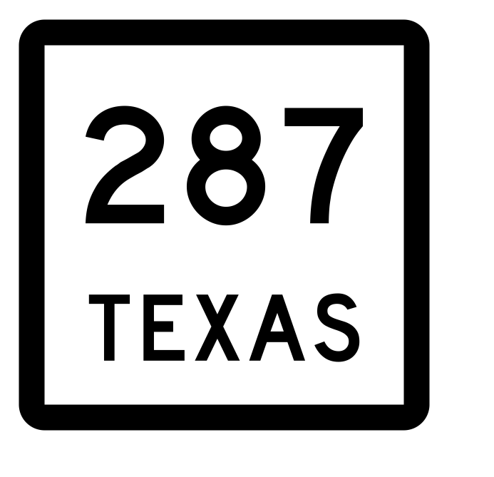 Texas State Highway 287 Sticker Decal R2582 Highway Sign