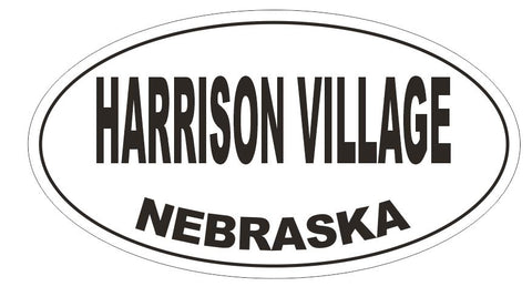 Harrison Village Oval Bumper Sticker or Helmet Sticker D5071 Oval