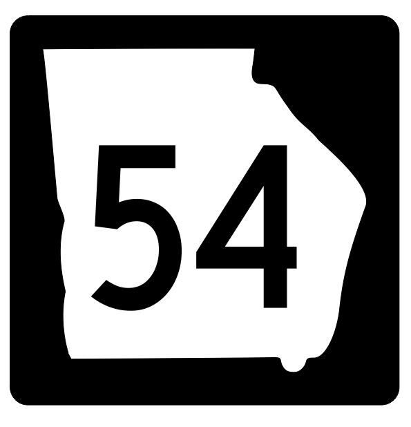 Georgia State Route 54 Sticker R3601 Highway Sign