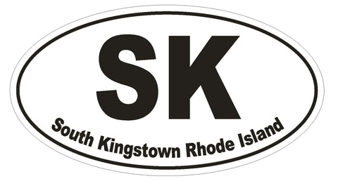 South Kingstown Rhode Island Oval Bumper Sticker or Helmet Sticker D1525 Euro - Winter Park Products