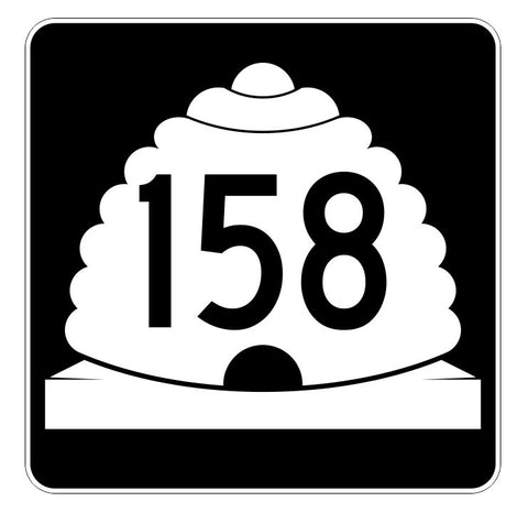 Utah State Highway 158 Sticker Decal R5480 Highway Route Sign