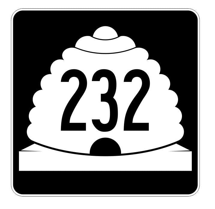 Utah State Highway 232 Sticker Decal R5523 Highway Route Sign