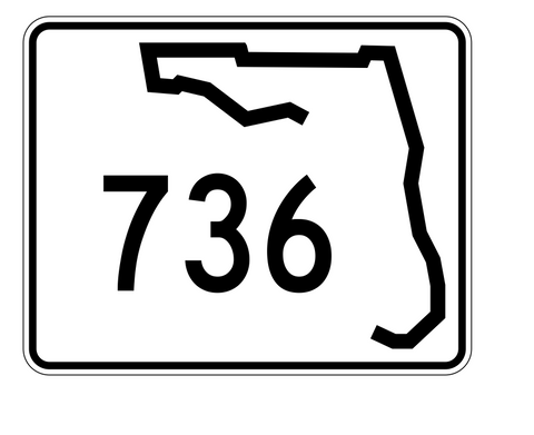 Florida State Road 736 Sticker Decal R1687 Highway Sign - Winter Park Products