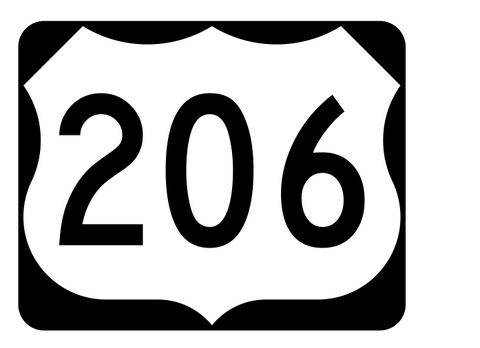 US Route 206 Sticker R2142 Highway Sign Road Sign - Winter Park Products