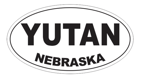 Yutan Nebraska Oval Bumper Sticker D7133 Euro Oval