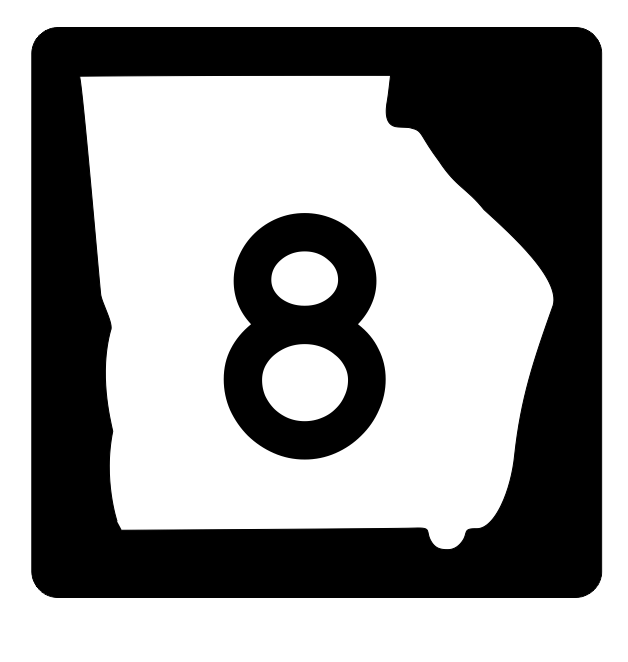 Georgia State Route 8 Sticker R3558 Highway Sign