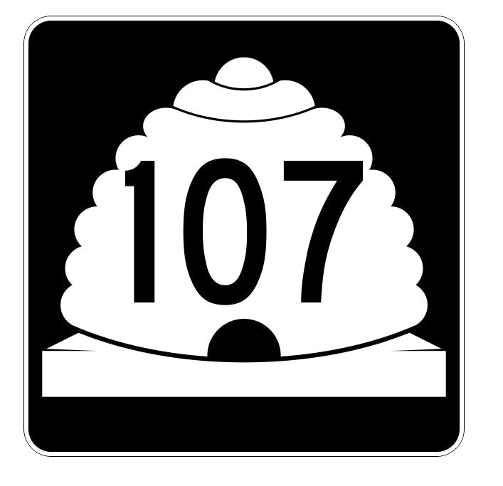Utah State Highway 107 Sticker Decal R5433 Highway Route Sign