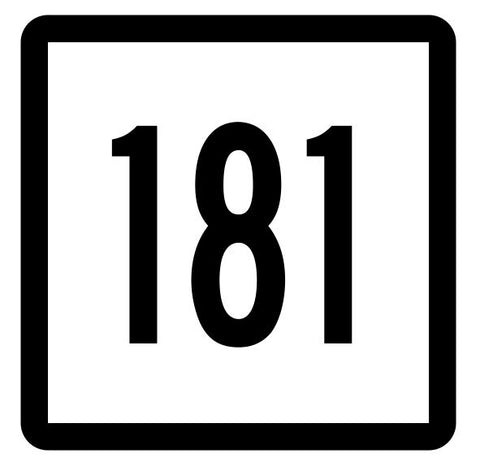 Connecticut State Highway 181 Sticker Decal R5190 Highway Route Sign