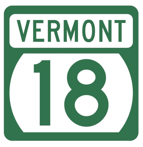 Vermont State Highway 18 Sticker Decal R5278 Highway Route Sign