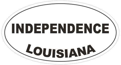 Independence Louisiana Oval Bumper Sticker or Helmet Sticker D3945