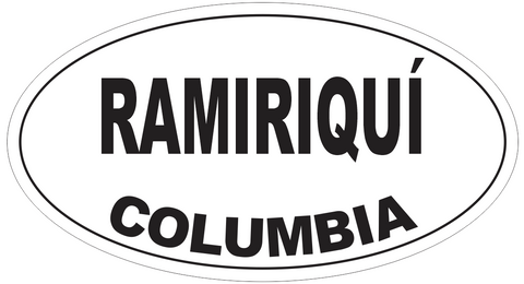 Ramiriqui Columbia Oval Bumper Sticker or Helmet Sticker D4793
