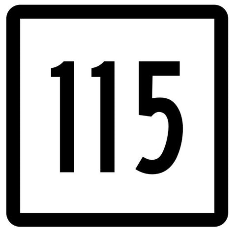 Connecticut State Highway 115 Sticker Decal R5133 Highway Route Sign