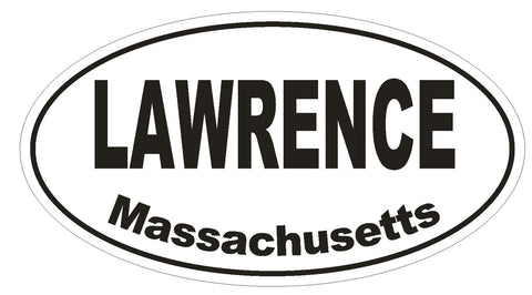 Lawrence Massachusetts Oval Bumper Sticker or Helmet Sticker D1443 Euro Oval - Winter Park Products