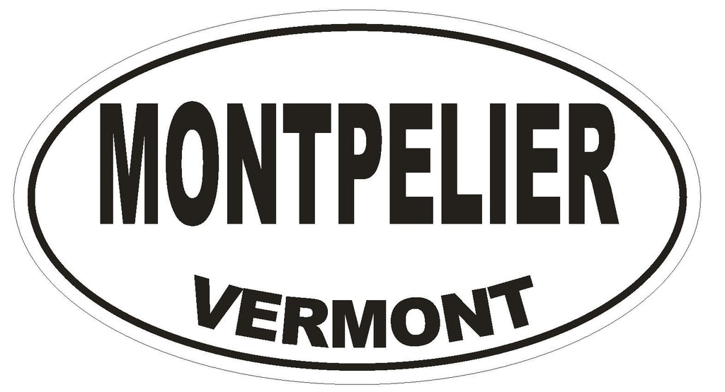 Montpeiler Vermont Oval Bumper Sticker or Helmet Sticker D1690 Euro Oval - Winter Park Products