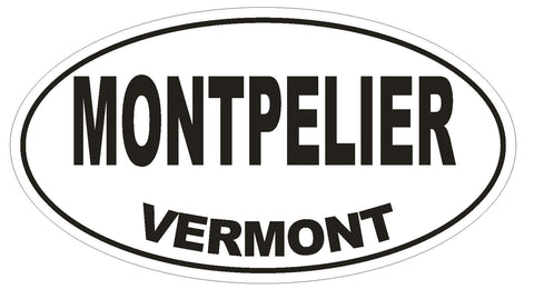 Montpeiler Vermont Oval Bumper Sticker or Helmet Sticker D1690 Euro Oval - Winter Park Products
