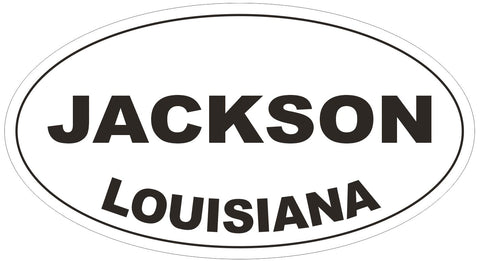 Jackson Louisiana Oval Bumper Sticker or Helmet Sticker D3946
