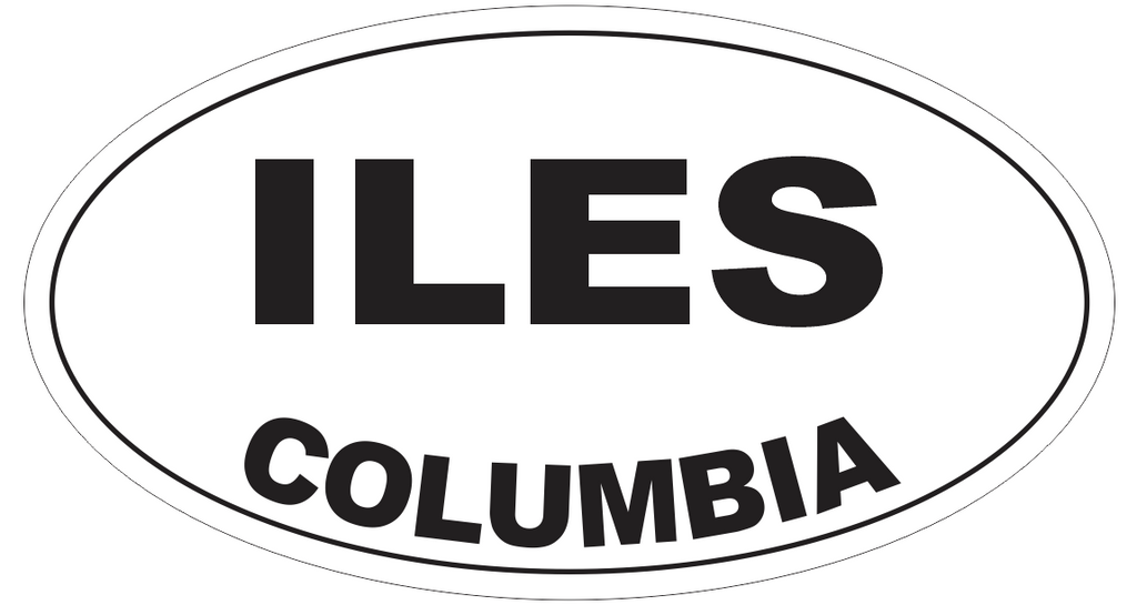 Iles Columbia Oval Bumper Sticker or Helmet Sticker D4593