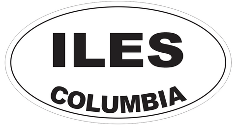 Iles Columbia Oval Bumper Sticker or Helmet Sticker D4593