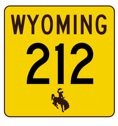 Wyoming Highway 212 Sticker R3458 Highway Sign