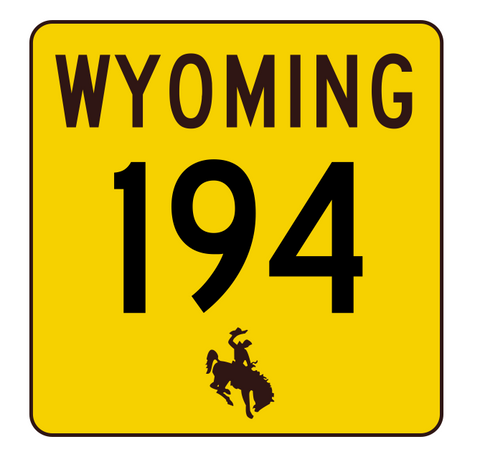 Wyoming Highway 194 Sticker R3454 Highway Sign