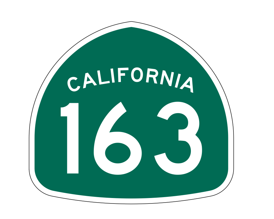 California State Route 163 Sticker Decal R1233 Highway Sign - Winter Park Products