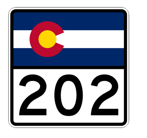 Colorado State Highway 202 Sticker Decal R2225 Highway Sign - Winter Park Products