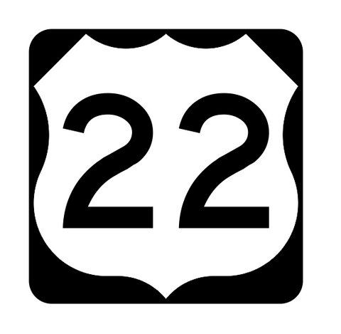 US Route 22 Sticker R1890 Highway Sign Road Sign - Winter Park Products