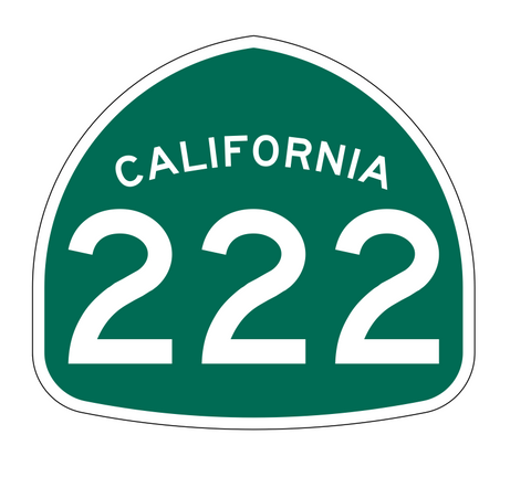 California State Route 222 Sticker Decal R1277 Highway Sign - Winter Park Products