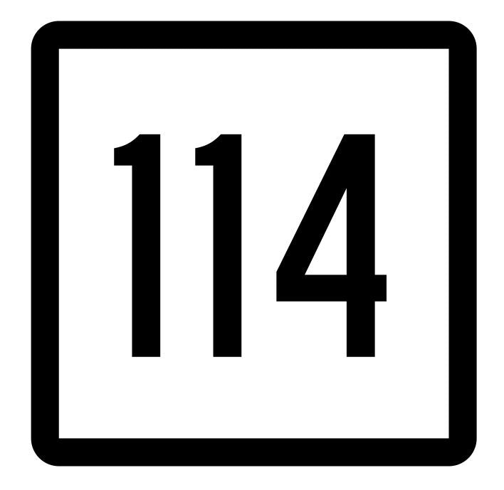 Connecticut State Highway 114 Sticker Decal R5132 Highway Route Sign