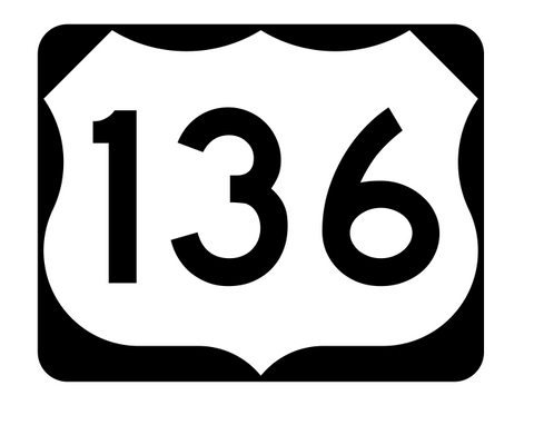 US Route 136 Sticker R1968 Highway Sign Road Sign - Winter Park Products