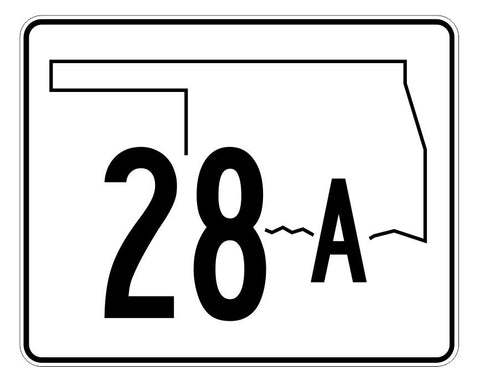 Oklahoma State Highway 28A Sticker Decal R5583 Highway Route Sign
