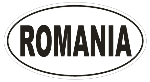 ROMANIA Oval Bumper Sticker or Helmet Sticker D2168 Euro Oval Country Code - Winter Park Products