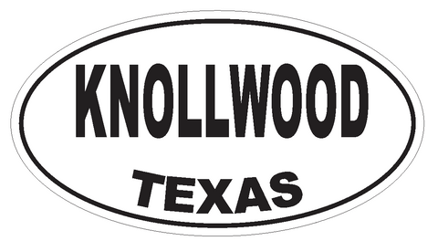 Knollwood Texas Oval Bumper Sticker or Helmet Sticker D3558 Euro Oval - Winter Park Products