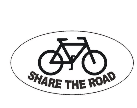 Bicycle Oval Bumper Sticker or Helmet Sticker D240 Euro Oval Share the Road - Winter Park Products
