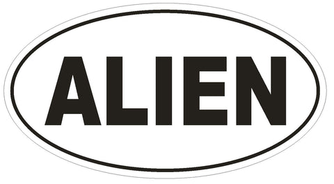 ALIEN Oval Bumper Sticker or Helmet Sticker D1956 Euro Oval - Winter Park Products