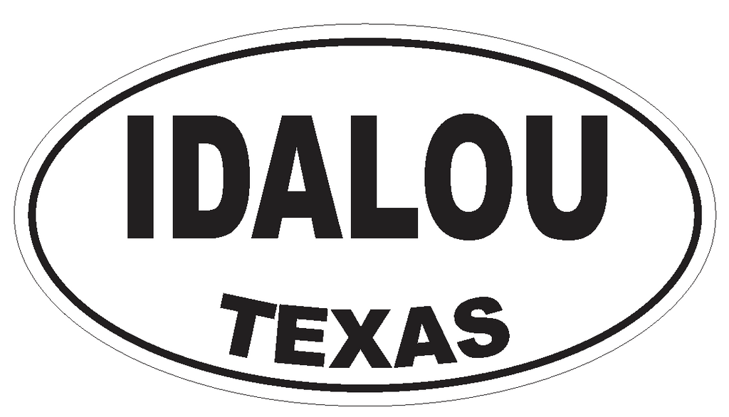Idalou Texas Oval Bumper Sticker or Helmet Sticker D3509 Euro Oval - Winter Park Products