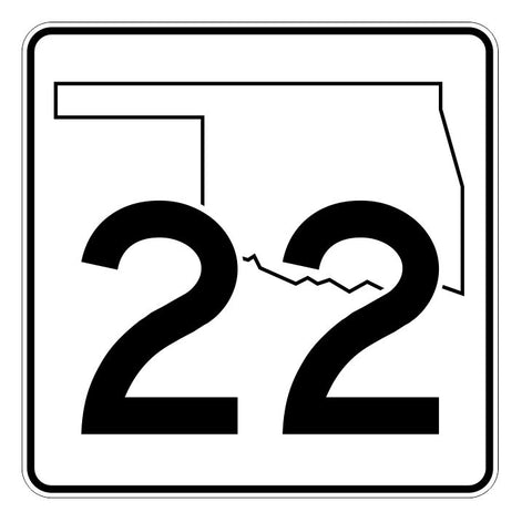 Oklahoma State Highway 22 Sticker Decal R5576 Highway Route Sign