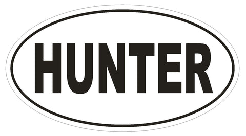 HUNTER Oval Bumper Sticker or Helmet Sticker D1806 Euro Oval - Winter Park Products