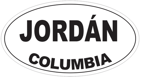 Jordan Columbia Oval Bumper Sticker or Helmet Sticker D4676