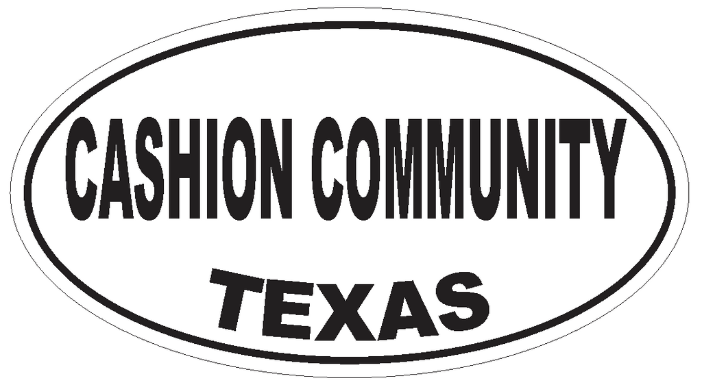 Cashion Community Texas Oval Bumper Sticker or Helmet Sticker D3252 Euro Oval - Winter Park Products