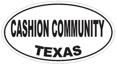 Cashion Community Texas Oval Bumper Sticker or Helmet Sticker D3252 Euro Oval - Winter Park Products