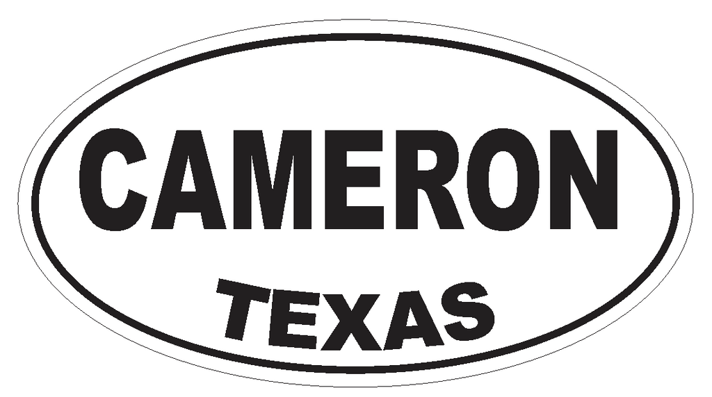 Cameron Texas Oval Bumper Sticker or Helmet Sticker D3242 Euro Oval - Winter Park Products