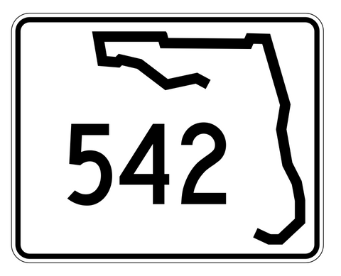 Florida State Road 542 Sticker Decal R1610 Highway Sign - Winter Park Products