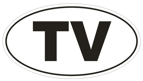 TV Tuvalu Oval Bumper Sticker or Helmet Sticker D2041 Country Code - Winter Park Products